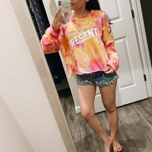 Upcycled Custom Tie Dye Present Future Long Sleeve